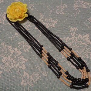 TRIBAL STYLE GIRL LONG MULTI STRAND DISCS BEADS
